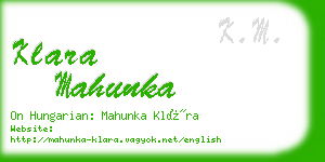 klara mahunka business card